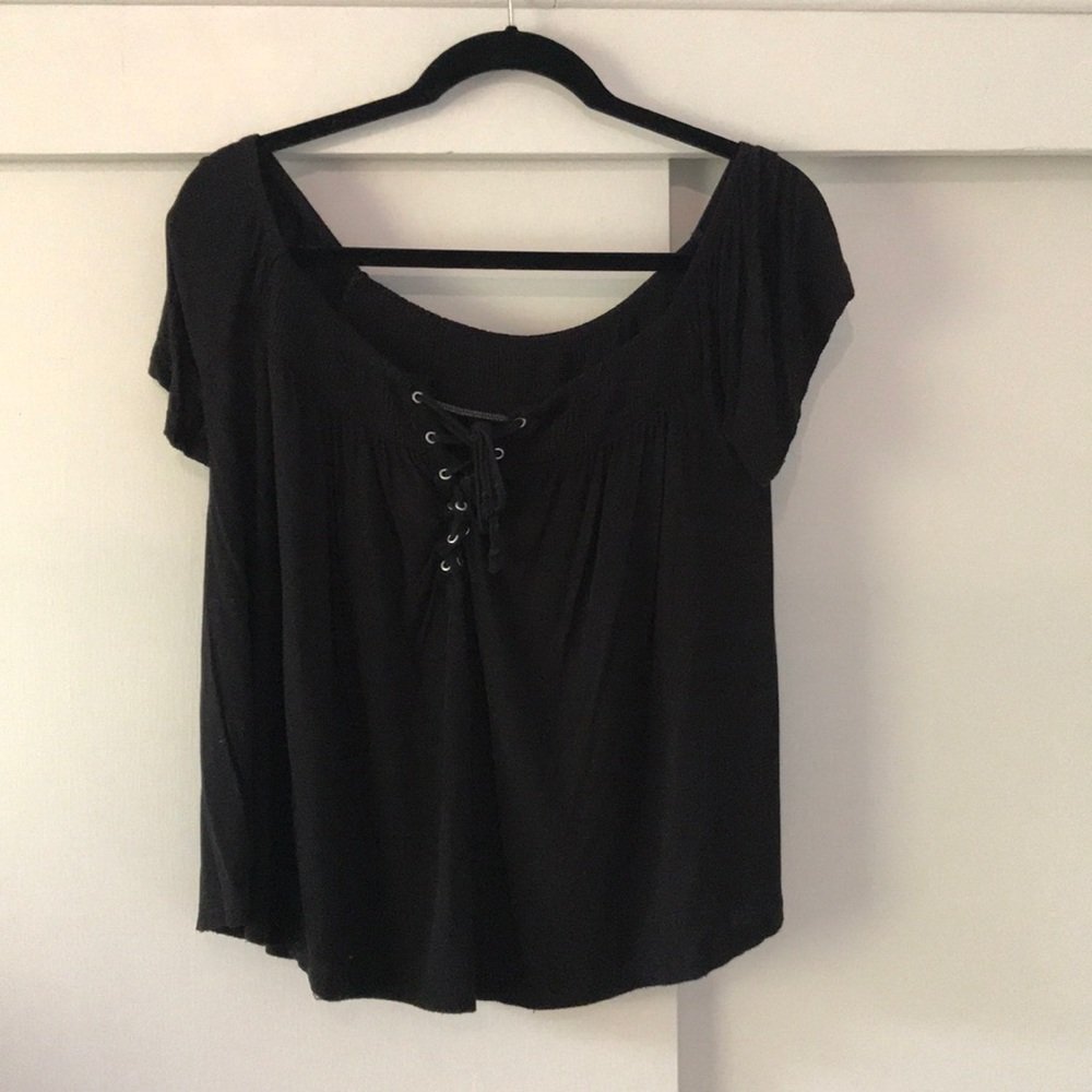 American Eagle Lace Up Top